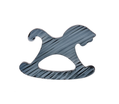 Новогодняя игрушка «Лошадка качалка» h77 110мм Графитовый