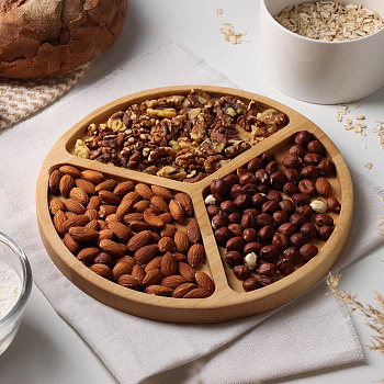 Менажница d25см 3 секции берёза (20)