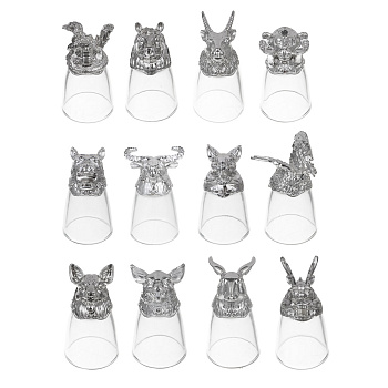 Набор стопок  30мл Знаки зодиака 12пр серебро