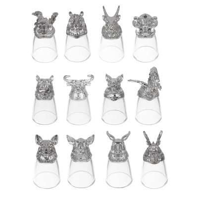 Набор стопок  30мл Знаки зодиака 12пр серебро