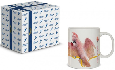Кружка фарф. 350мл Попугаи «Розовый какаду» под.уп.