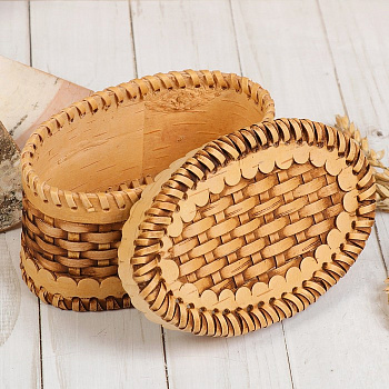 Шкатулка Плетёная овальная 14*9*7.5см