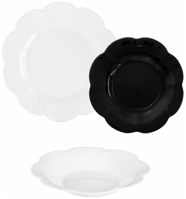 Набор столовый FLORE OPAL&BLACK 18пр