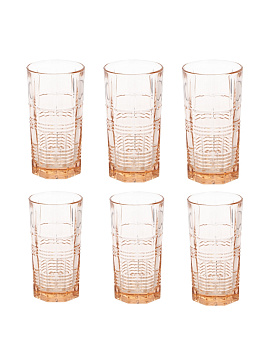 Набор стаканов ДАЛЛАС РОЗОВЫЙ 4шт 380мл высокие