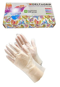 Перчатки прозрачные 200шт. эластомер L