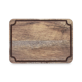 Доска для сервировки и нарезки с желобом 29x20см дуб мореный