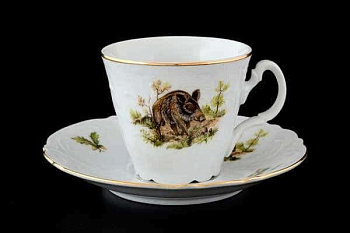 Пара чайная 200мл блюдце 155мм "Охота" ф.ведерка коническая высокая