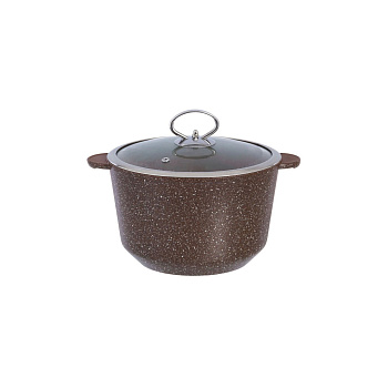 Кастрюля 3л ГРАНИТ браун-браун  20см QuanTanium ст/дно 3/5мм