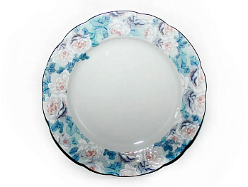 Тарелка десертная 19см "Голубая роза отв.платина"