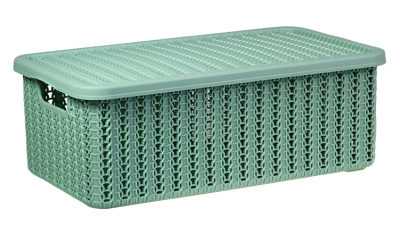 Коробка ВЯЗАНИЕ 6л с крышкой Фисташковый 125x195x350