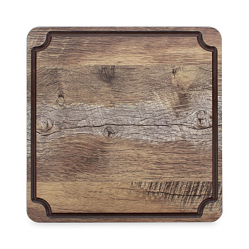 Доска для сервировки и нарезки с желобом 24х24см дуб мореный