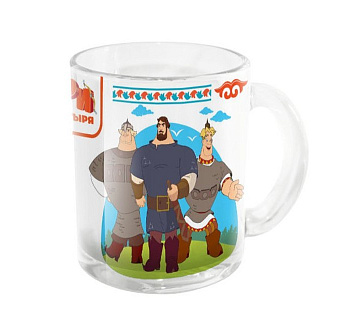 Кружка 200мл стекл. "Три богатыря" Богатыри