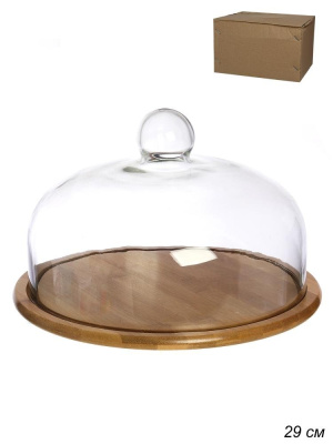 Блюдо с крышкой 29см  бамбук