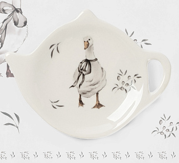 Подставка под чайный пакетик  «Гуси» 12x9x1.5см