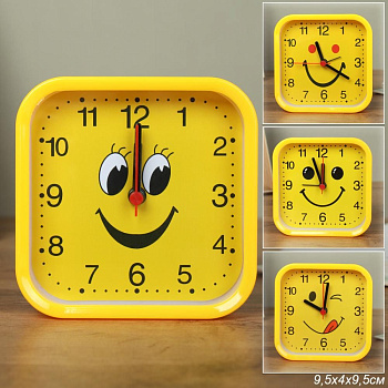 Будильник Смайлик 3.8x9.5см микс