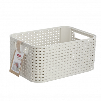 Корзина RATTAN STYLE BOX S кремовая без крышки  19*29*13см
