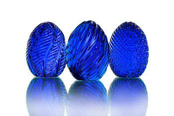 Декоративное изделие  "Яйцо" h62 d46мм Васильковый