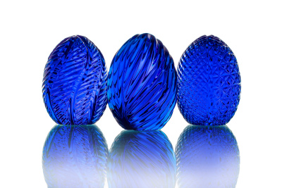 Декоративное изделие  "Яйцо" h62 d46мм Васильковый