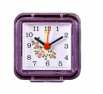 Будильник кварцевый РУБИН квадратный 7*7*3см 1*АА