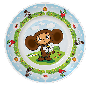 Тарелка 20см  "Чебурашка и крокодил Гена"