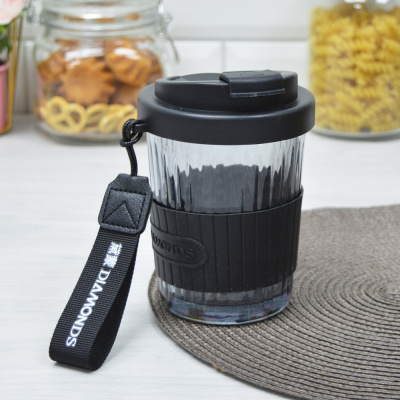 Стакан 500мл с крышкой и держателем d9.6 h13.6см