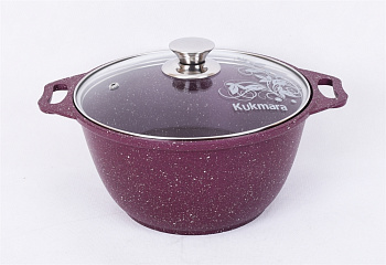 Кастрюля 3л антипр. покр. "Trendy style mystery" сливовый  стекл. крышка Кастрюля 3л антипр. покр. "Trendy style mystery" сливовый  стекл. крышка