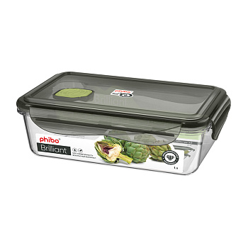 Контейнер герметичный с клапаном "Brilliant" тритан прямоугольный 1л