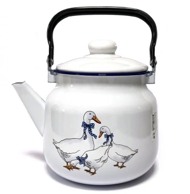 Чайник эмал.  "Гуси" 3.5л