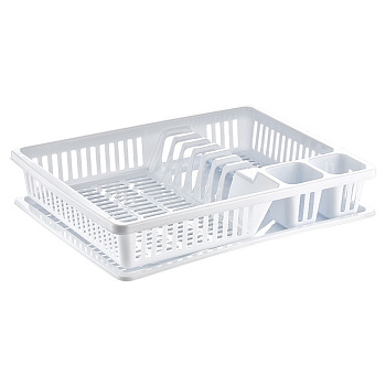 Сушка для посуды "Степ"  маленькая белая 382x315x85мм