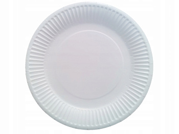 Тарелка 21см бумажная белая 6шт.