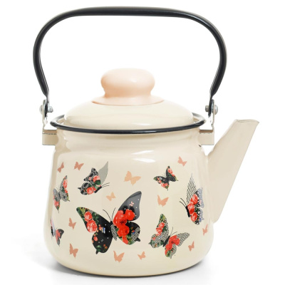 Чайник эмал.  1.5л "Бабочки"