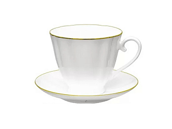 Чашка с блюдцем 200мл "Золотой кантик" ф.Гвоздика костяной фарфор