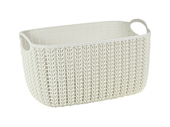Корзинка ВЯЗАНИЕ 7л белый ротанг 17*19*29см