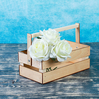 Кашпо деревянное 24.5x13.5x9см "Двушка Лайт" двухреечное натуральный   (200