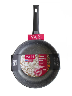 Сковорода литая 26см КЛАССИЧЕСКАЯ КАМЕННАЯ черный 15 дно 4.5 ст.3.5мм цар 6/10