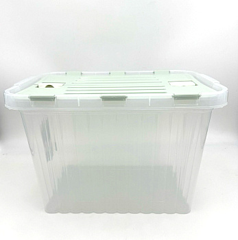 Ящик для хранения со створками ПРОЗРАЧНЫЙ МЕНТОЛ "Сплит" 16л