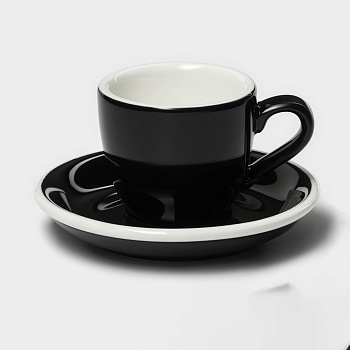 Пара Coffee time 80мл фарфор  чёрная