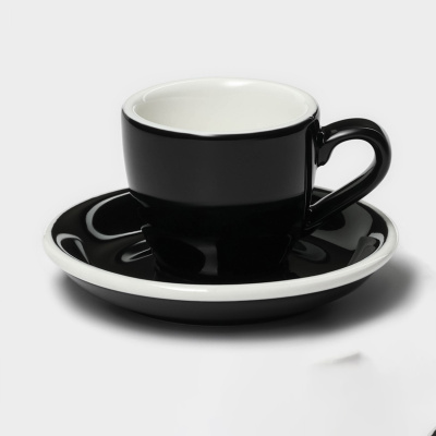 Пара Coffee time 80мл фарфор  чёрная