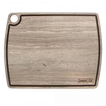 Доска разделочная c желобом 36х28см травертин капучино композитный материал