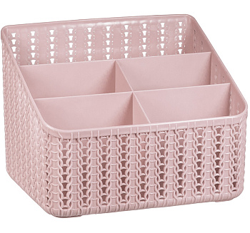 Органайзер  ВЯЗАНИЕ 5 секций "Чайная роза" 19х15х14см