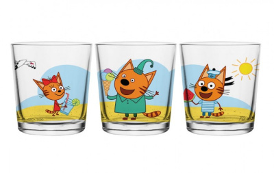 Стакан низкий  250мл "Три кота" лето