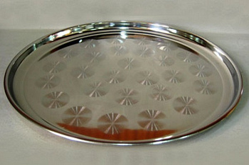 Поднос нерж. кругл.  40см Поднос нерж. кругл.  40см