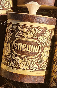 Туес банка Д8 "Ромашковое поле" специи d8.5 h16.5см