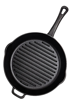 Сковорода гриль чугунная 28см круглая с литой ручкой Сковорода гриль чугунная 28см круглая с литой ручкой
