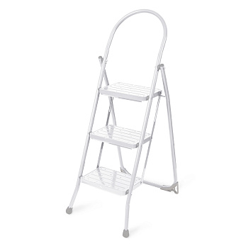 Стремянка 3мя с широкими ступенями 420х596х1117мм белый