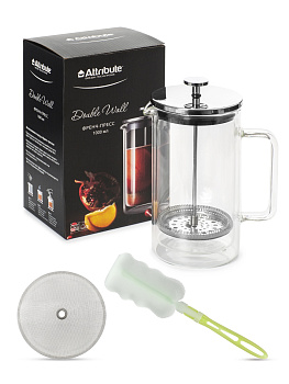 Френч-пресс DOUBLE WALL 1л +аксессуары (4)