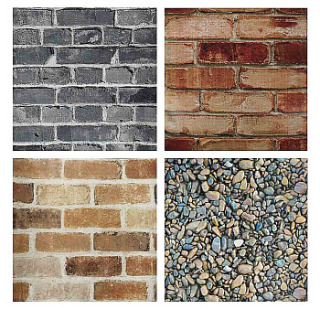 Пленка самоклеящаяся  45см*8м ПВХ "Кирпич/Камень" 4 дизайна