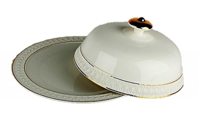 Блюдо д/блинов 25.4см  с крышкой "Снежная королева" ф.круг