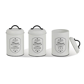 Набор 3 ёмкости "Paris Maison" 11.8*18.8см метал Набор 3 ёмкости "Paris Maison" 11.8*18.8см метал