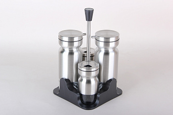 Набор для специй 4пр. нерж стекло пластик